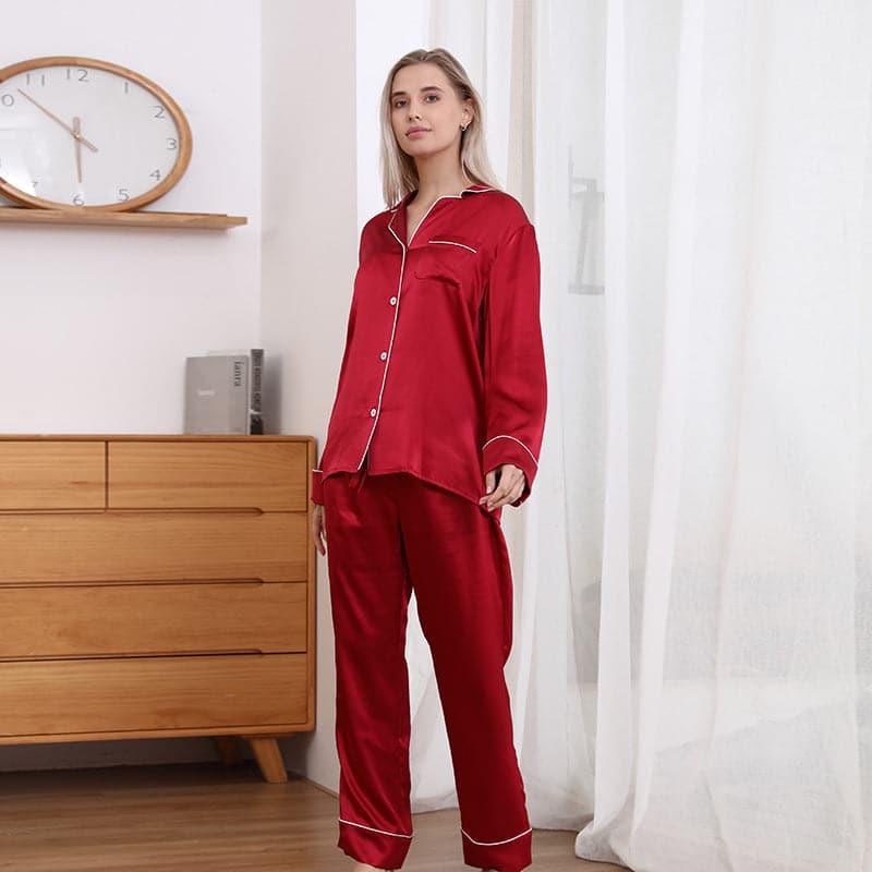 Classic Long Silk Pajamas Home Wear - Daisysilk