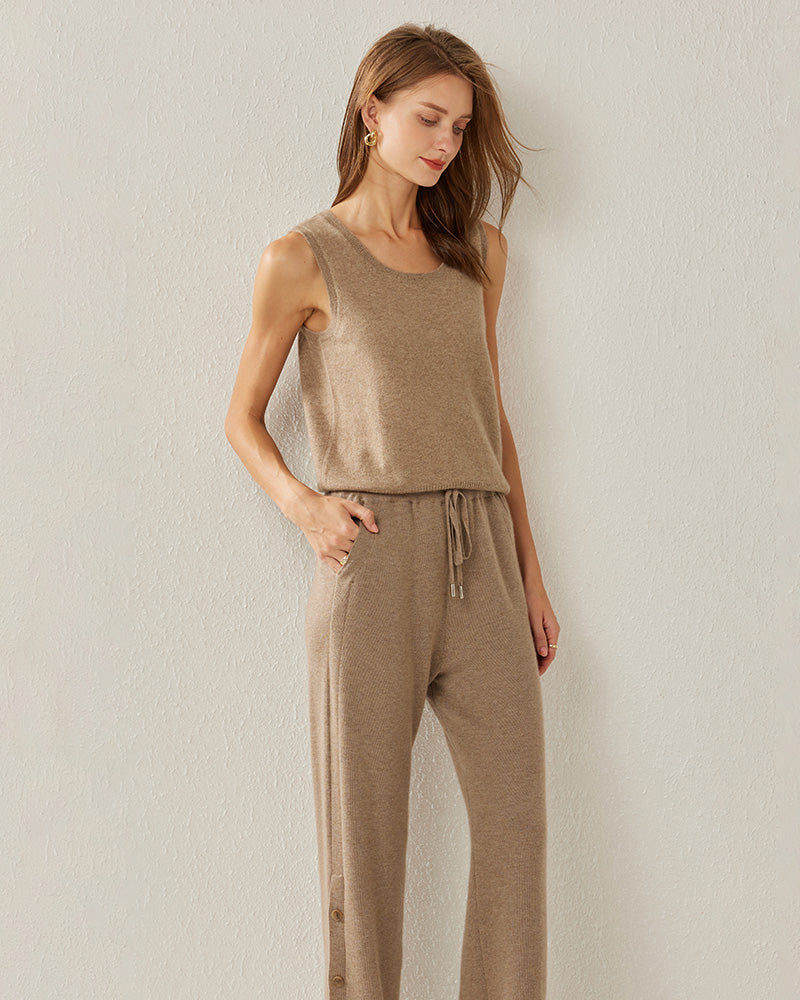 Women's Cashmere Tank Top, Camel