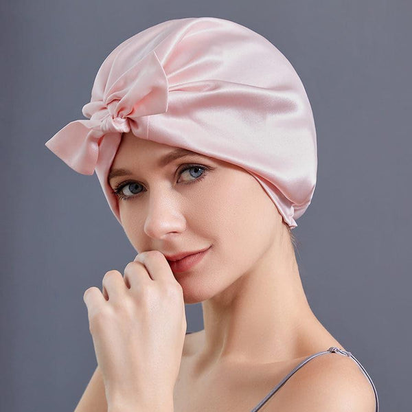 Silk Night Sleeping Cap with Ribbons